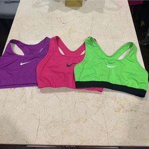 3 Nike Dri-Fit Sports Bras - Medium